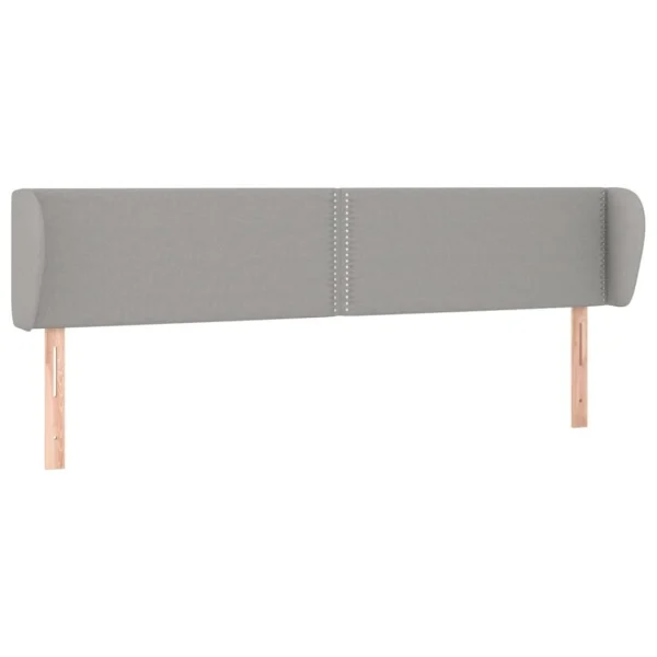 VidaXL Tête De Lit Avec Oreilles Gris Clair 203x23x78/88 Cm Tissu vente pas cher 3