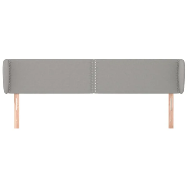 VidaXL Tête De Lit Avec Oreilles Gris Clair 203x23x78/88 Cm Tissu vente pas cher 4
