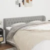 vente luxe pas cher VidaXL Tête De Lit Avec Oreilles Gris Clair 203x23x78/88 Cm Tissu 17