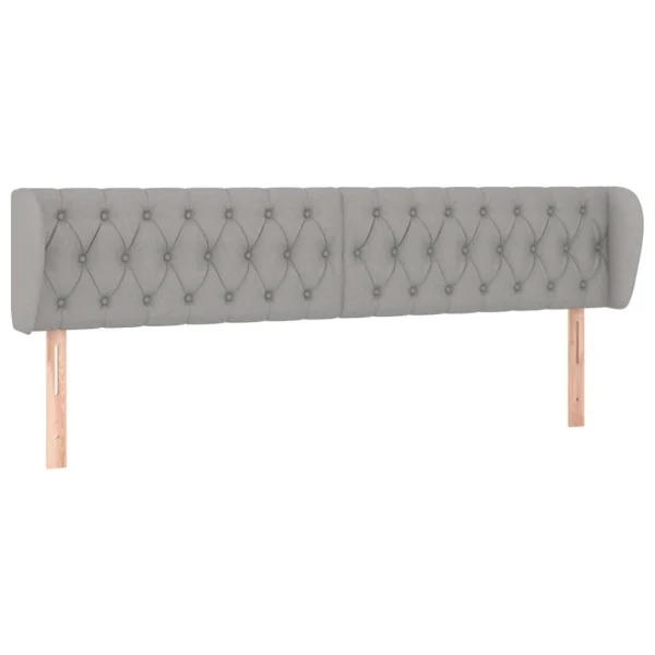 vente luxe pas cher VidaXL Tête De Lit Avec Oreilles Gris Clair 203x23x78/88 Cm Tissu 3