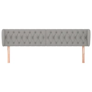 vente luxe pas cher VidaXL Tête De Lit Avec Oreilles Gris Clair 203x23x78/88 Cm Tissu 11