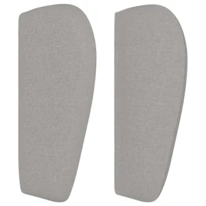 vente luxe pas cher VidaXL Tête De Lit Avec Oreilles Gris Clair 203x23x78/88 Cm Tissu 13