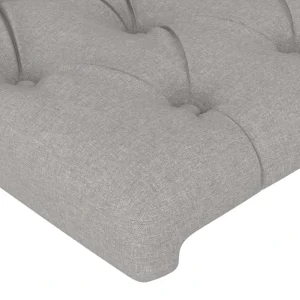 vente luxe pas cher VidaXL Tête De Lit Avec Oreilles Gris Clair 203x23x78/88 Cm Tissu 15
