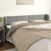 VidaXL Tête De Lit Avec Oreilles Gris Clair 203x23x78/88 Cm Velours meilleure qualité 17