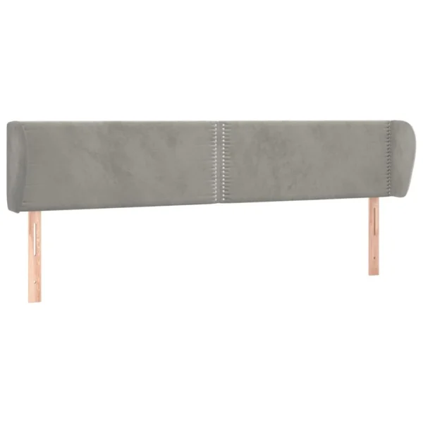 VidaXL Tête De Lit Avec Oreilles Gris Clair 203x23x78/88 Cm Velours meilleure qualité 3