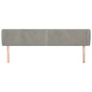 VidaXL Tête De Lit Avec Oreilles Gris Clair 203x23x78/88 Cm Velours meilleure qualité 11