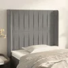 VidaXL Tête De Lit Avec Oreilles Gris Clair 83x16x118/128 Cm Velours soldes luxe 19