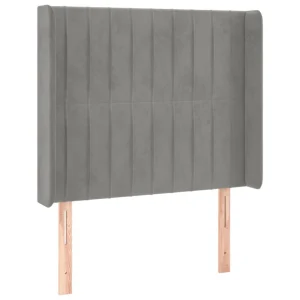 VidaXL Tête De Lit Avec Oreilles Gris Clair 83x16x118/128 Cm Velours soldes luxe 9