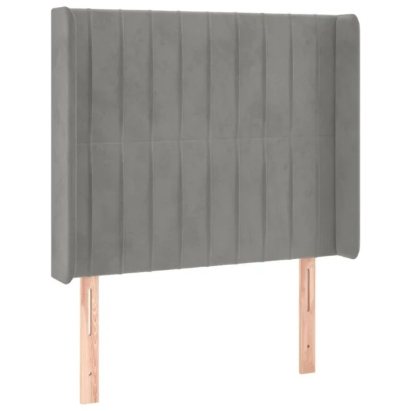 VidaXL Tête De Lit Avec Oreilles Gris Clair 83x16x118/128 Cm Velours soldes luxe 3