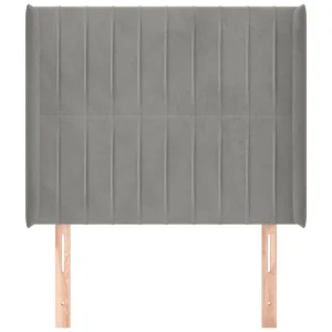 VidaXL Tête De Lit Avec Oreilles Gris Clair 83x16x118/128 Cm Velours soldes luxe 11