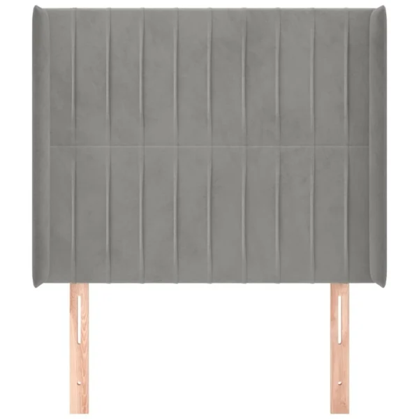 VidaXL Tête De Lit Avec Oreilles Gris Clair 83x16x118/128 Cm Velours soldes luxe 4