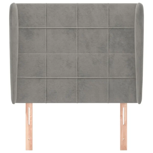 VidaXL Tête De Lit Avec Oreilles Gris Clair 83x23x118/128 Cm Velours magasin en ligne 4