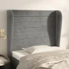 VidaXL Tête De Lit Avec Oreilles Gris Clair 83x23x118/128 Cm Velours soldes pas cher 19
