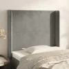 magasin en ligne france VidaXL Tête De Lit Avec Oreilles Gris Clair 93x16x118/128 Cm Velours 16