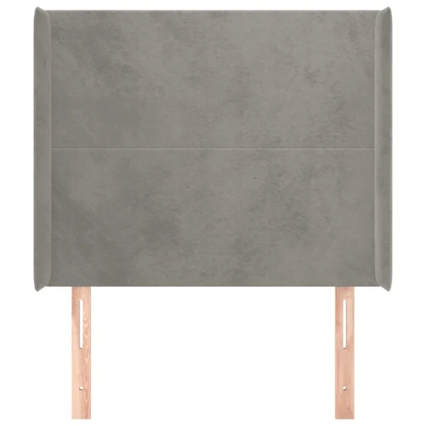 magasin en ligne france VidaXL Tête De Lit Avec Oreilles Gris Clair 93x16x118/128 Cm Velours 4