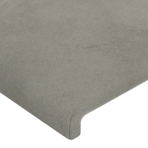 magasin en ligne france VidaXL Tête De Lit Avec Oreilles Gris Clair 93x16x118/128 Cm Velours 6