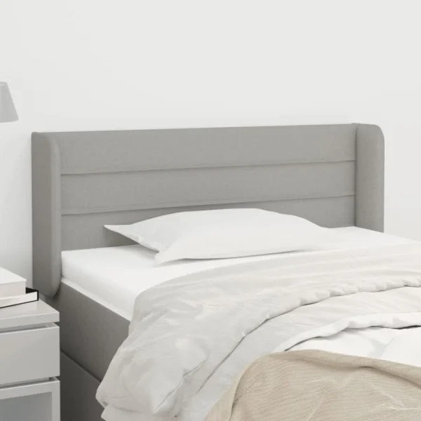 remise en ligne VidaXL Tête De Lit Avec Oreilles Gris Clair 93x16x78/88 Cm Tissu 1
