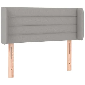 remise en ligne VidaXL Tête De Lit Avec Oreilles Gris Clair 93x16x78/88 Cm Tissu 9
