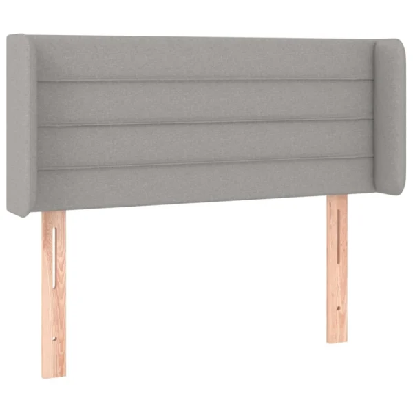 remise en ligne VidaXL Tête De Lit Avec Oreilles Gris Clair 93x16x78/88 Cm Tissu 3