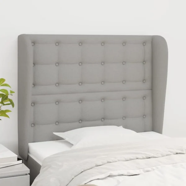 fashioniable VidaXL Tête De Lit Avec Oreilles Gris Clair 93x23x118/128 Cm Tissu 1