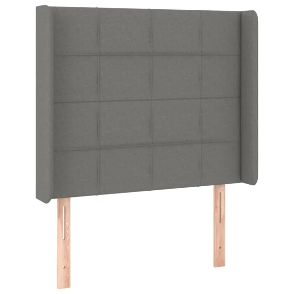 pas cher en ligne VidaXL Tête De Lit Avec Oreilles Gris Foncé 103x16x118/128 Cm Tissu 3