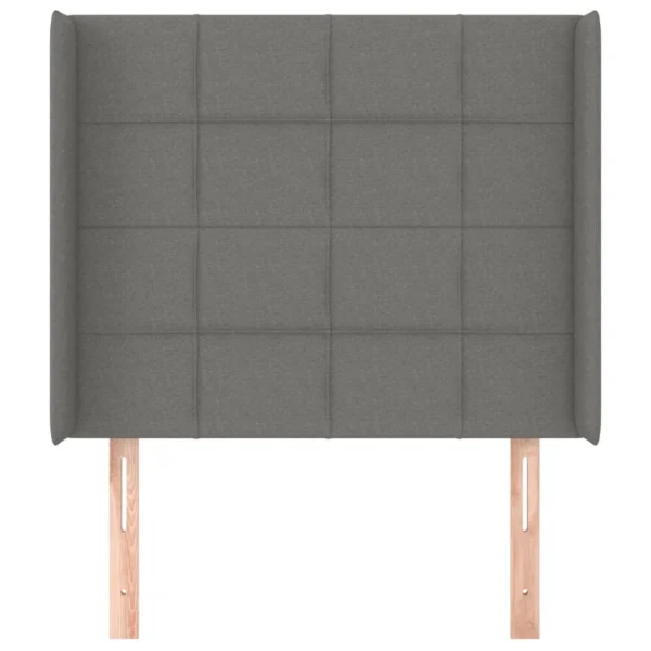 pas cher en ligne VidaXL Tête De Lit Avec Oreilles Gris Foncé 103x16x118/128 Cm Tissu 4