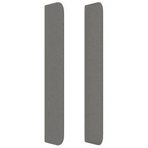 pas cher en ligne VidaXL Tête De Lit Avec Oreilles Gris Foncé 103x16x118/128 Cm Tissu 13