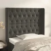 VidaXL Tête De Lit Avec Oreilles Gris Foncé 103x16x118/128 Cm Velour… REMISE allant jusqu. 19