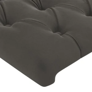 VidaXL Tête De Lit Avec Oreilles Gris Foncé 103x16x118/128 Cm Velour… REMISE allant jusqu. 15