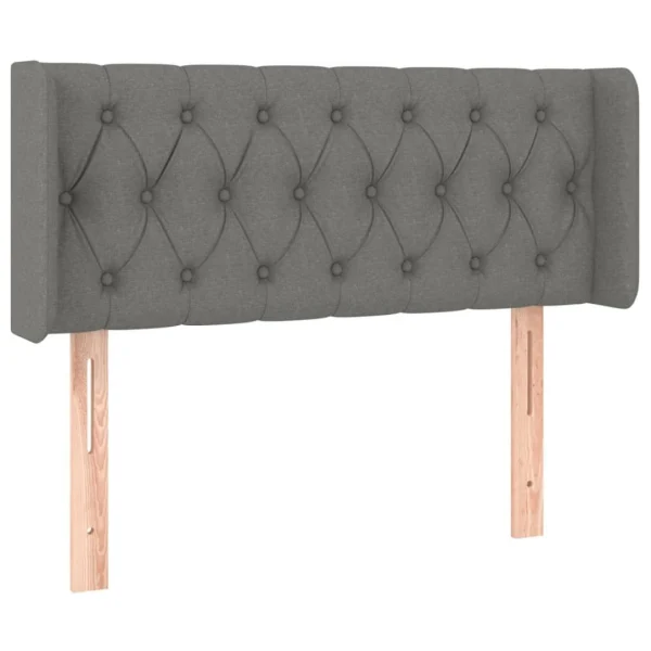 offre spéciale VidaXL Tête De Lit Avec Oreilles Gris Foncé 103x16x78/88 Cm Tissu 3