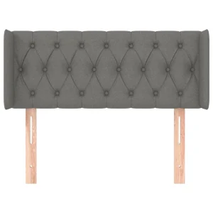 offre spéciale VidaXL Tête De Lit Avec Oreilles Gris Foncé 103x16x78/88 Cm Tissu 11