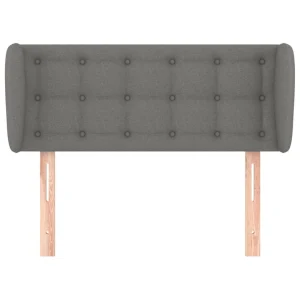 achetez pas cher VidaXL Tête De Lit Avec Oreilles Gris Foncé 103x23x78/88 Cm Tissu 11
