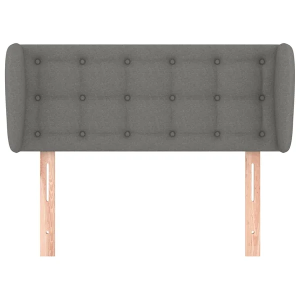 achetez pas cher VidaXL Tête De Lit Avec Oreilles Gris Foncé 103x23x78/88 Cm Tissu 4