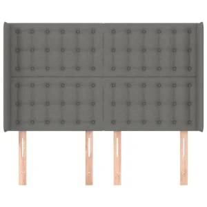 garantie de qualité VidaXL Tête De Lit Avec Oreilles Gris Foncé 147x16x118/128 Cm Tissu 11