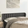 VidaXL Tête De Lit Avec Oreilles Gris Foncé 147x23x78/88 Cm Velours Achat 17
