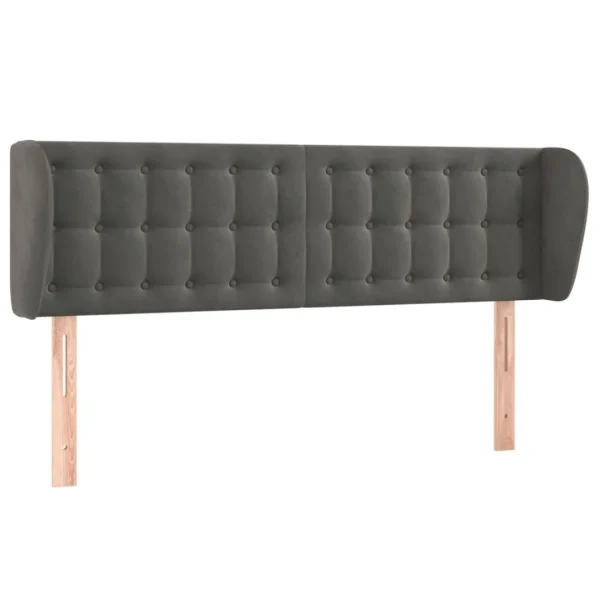 VidaXL Tête De Lit Avec Oreilles Gris Foncé 147x23x78/88 Cm Velours Achat 3