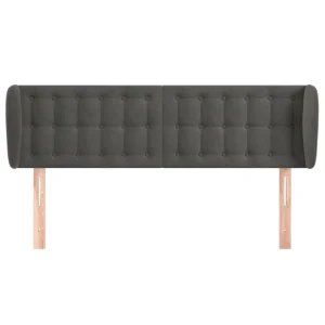 VidaXL Tête De Lit Avec Oreilles Gris Foncé 147x23x78/88 Cm Velours Achat 11