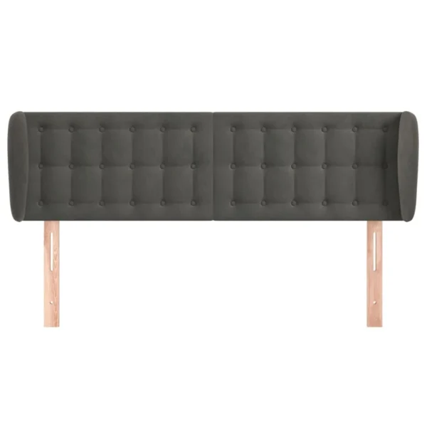 VidaXL Tête De Lit Avec Oreilles Gris Foncé 147x23x78/88 Cm Velours Achat 4