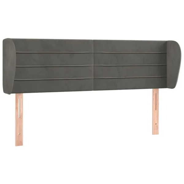 VidaXL Tête De Lit Avec Oreilles Gris Foncé 147x23x78/88 Cm Velours prix de gros 3