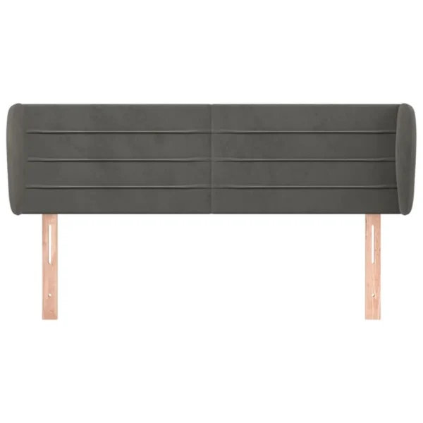 VidaXL Tête De Lit Avec Oreilles Gris Foncé 147x23x78/88 Cm Velours prix de gros 4