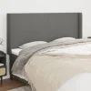 meilleur service VidaXL Tête De Lit Avec Oreilles Gris Foncé 163x16x118/128 Cm Tissu 16