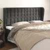 De Qualité VidaXL Tête De Lit Avec Oreilles Gris Foncé 163x23x118/128 Cm Velour… 17