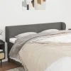 VidaXL Tête De Lit Avec Oreilles Gris Foncé 163x23x78/88 Cm Tissu marque pas cher 17