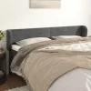 magasin solde VidaXL Tête De Lit Avec Oreilles Gris Foncé 163x23x78/88 Cm Velours 17