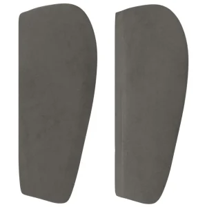 magasin solde VidaXL Tête De Lit Avec Oreilles Gris Foncé 163x23x78/88 Cm Velours 11