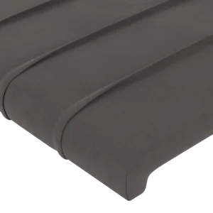 magasin solde VidaXL Tête De Lit Avec Oreilles Gris Foncé 163x23x78/88 Cm Velours 13