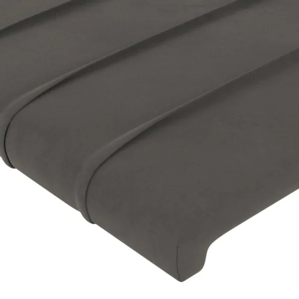magasin solde VidaXL Tête De Lit Avec Oreilles Gris Foncé 163x23x78/88 Cm Velours 5