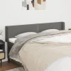 VidaXL Tête De Lit Avec Oreilles Gris Foncé 183x16x78/88 Cm Tissu haute qualité 19