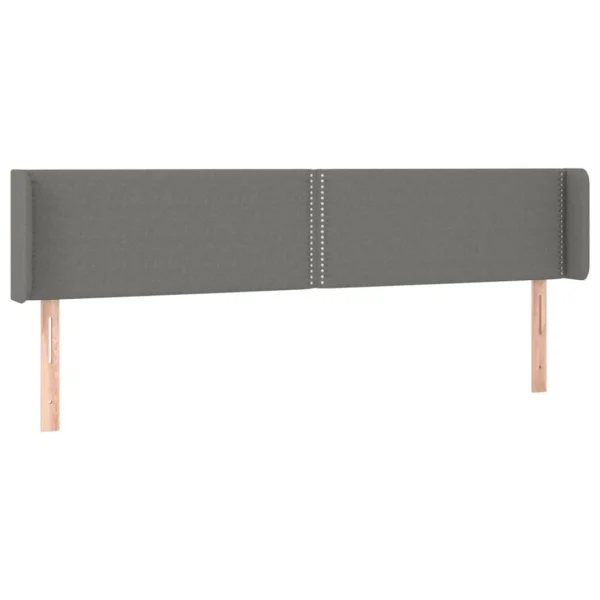 VidaXL Tête De Lit Avec Oreilles Gris Foncé 183x16x78/88 Cm Tissu haute qualité 3