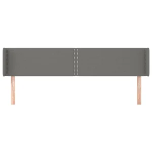 VidaXL Tête De Lit Avec Oreilles Gris Foncé 183x16x78/88 Cm Tissu haute qualité 11